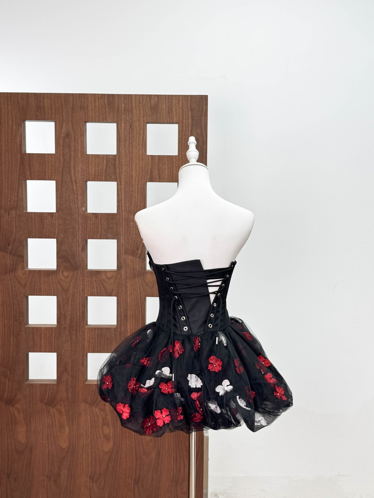 Roxya Floral Corset Mini Dress - Black