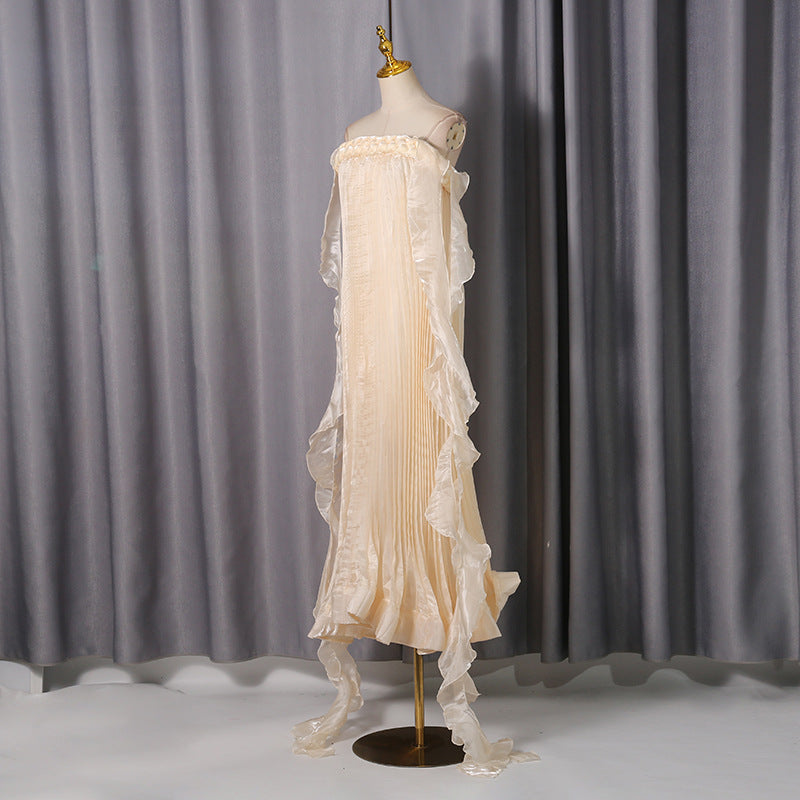 Off Shoulder Maxi Dress in Apricot