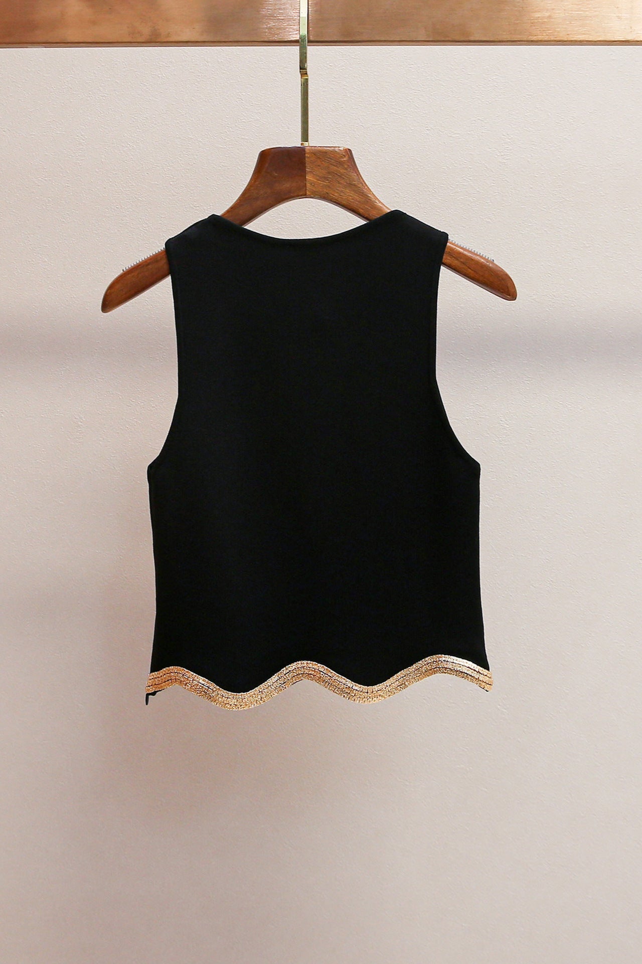 Black Cropped Jumper with Chain Detail