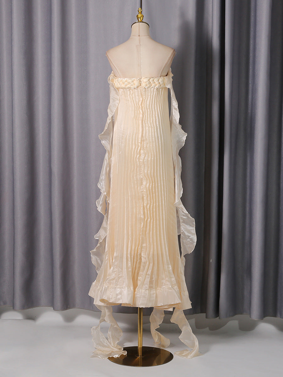 Off Shoulder Maxi Dress in Apricot