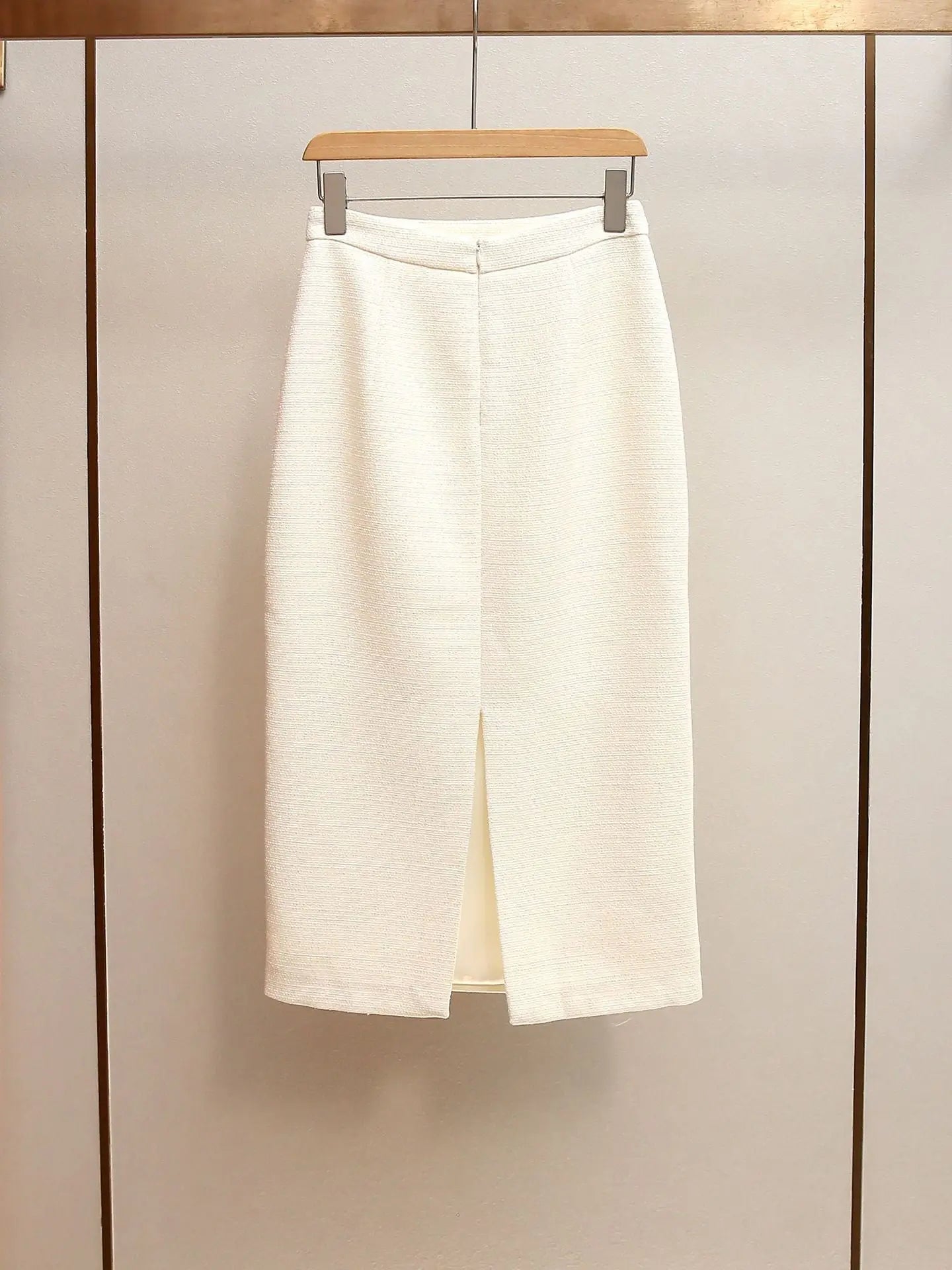 Cream Boucle Midi Dress Set