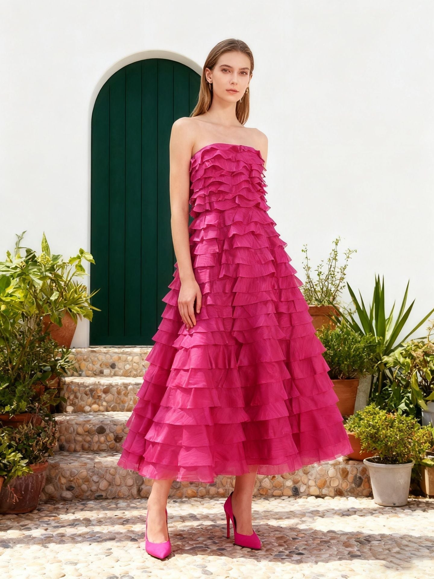 Cathy Maxi Dress in Rose Red