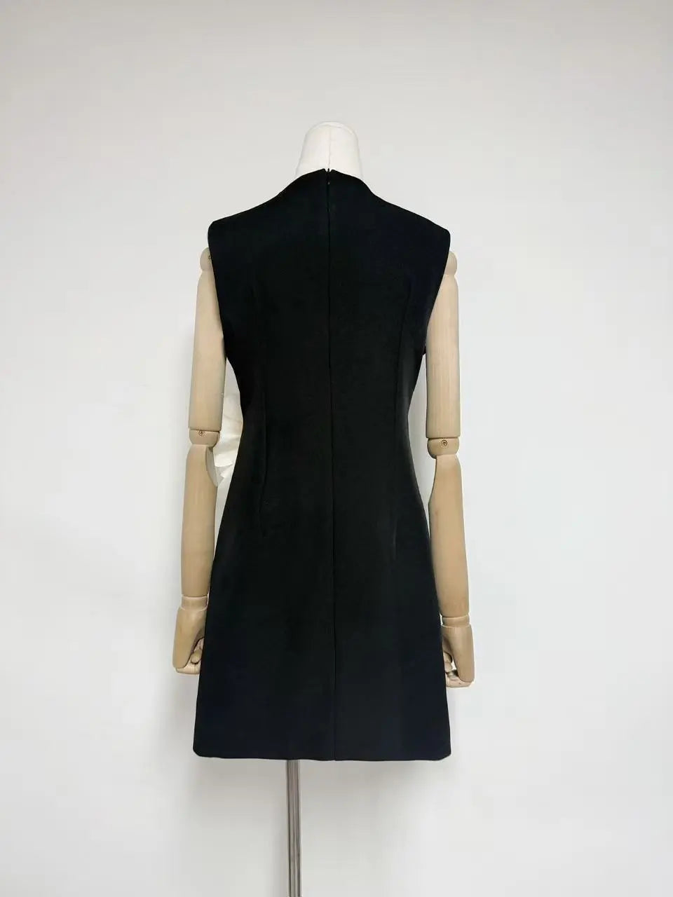 3D Flower Embellished Mini Dress in Black