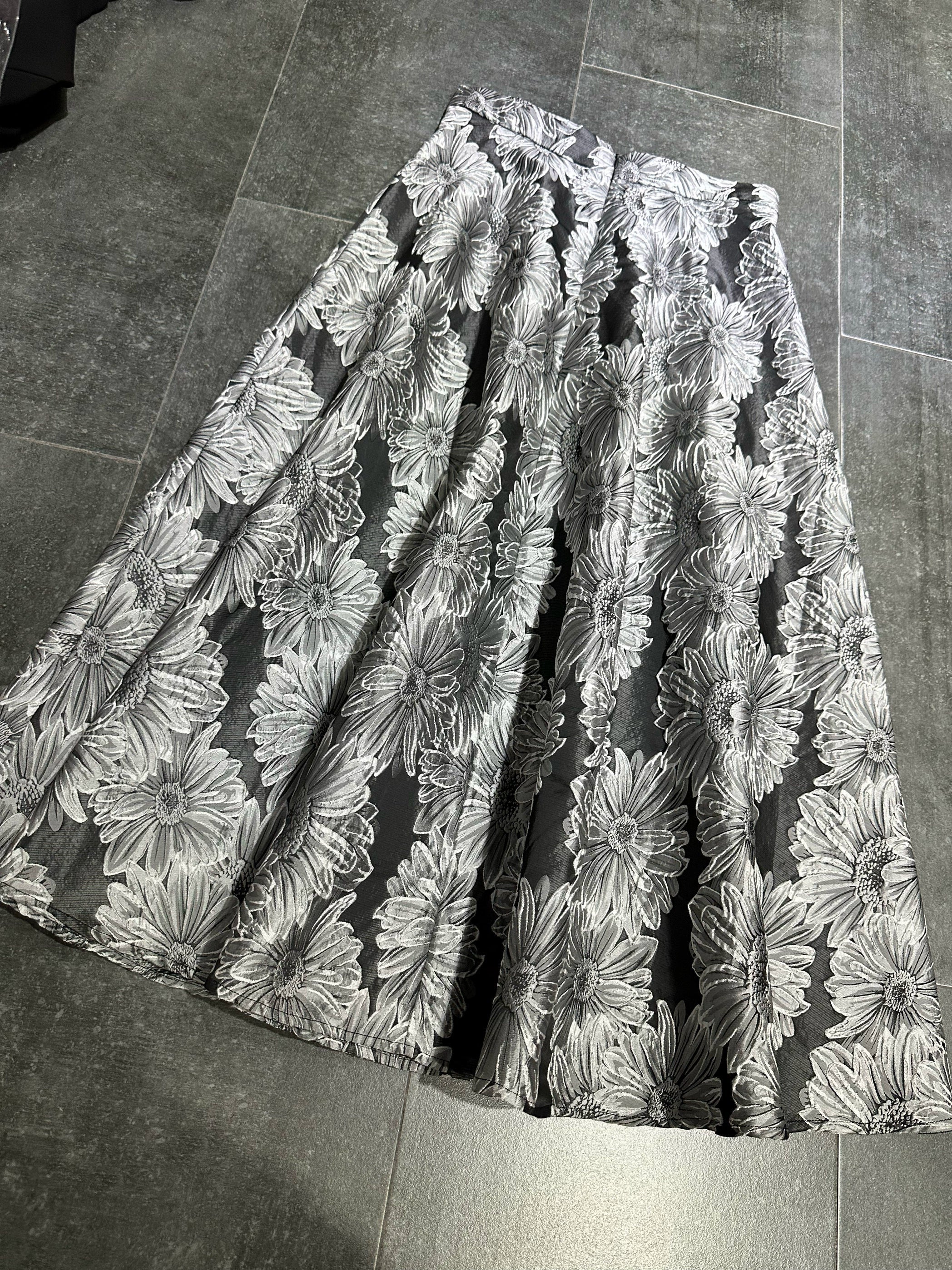 High Waist A-line Midi Skirt