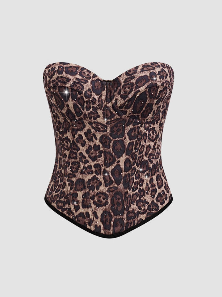 Calista Brown European and American Style Print Camisole