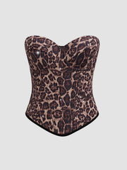 Calista Brown European and American Style Print Camisole