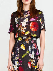 Floral Short Sleeve Maxi Dress