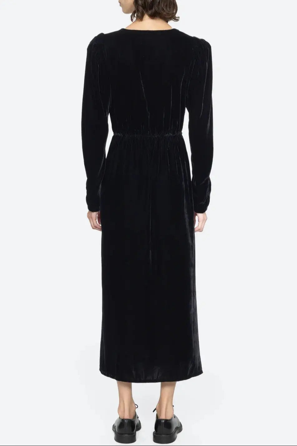 Black V-Neck Cutout Midi Dress
