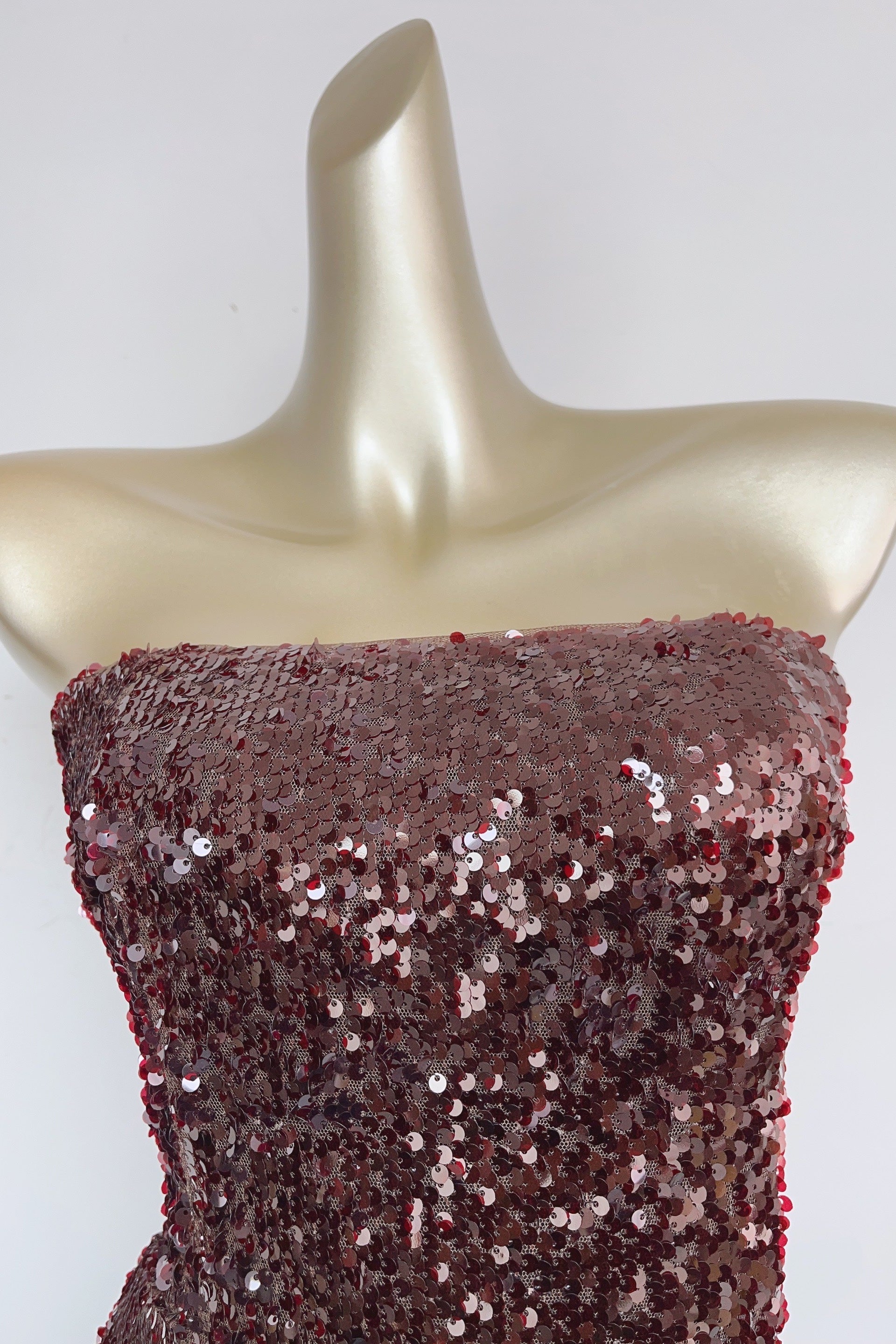 Sequin Mini Dress in Burgundy