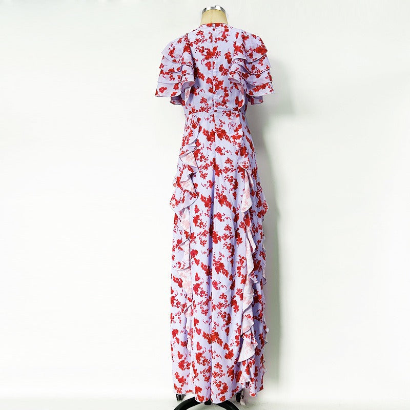 Floral printed Ruffle Maxi Dress