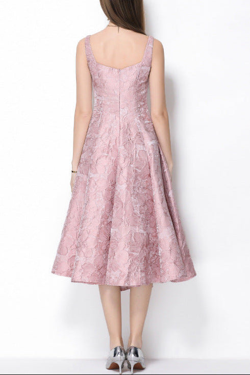 Vintage Slip Midi Dress in Pink