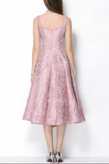 Vintage Slip Midi Dress in Pink