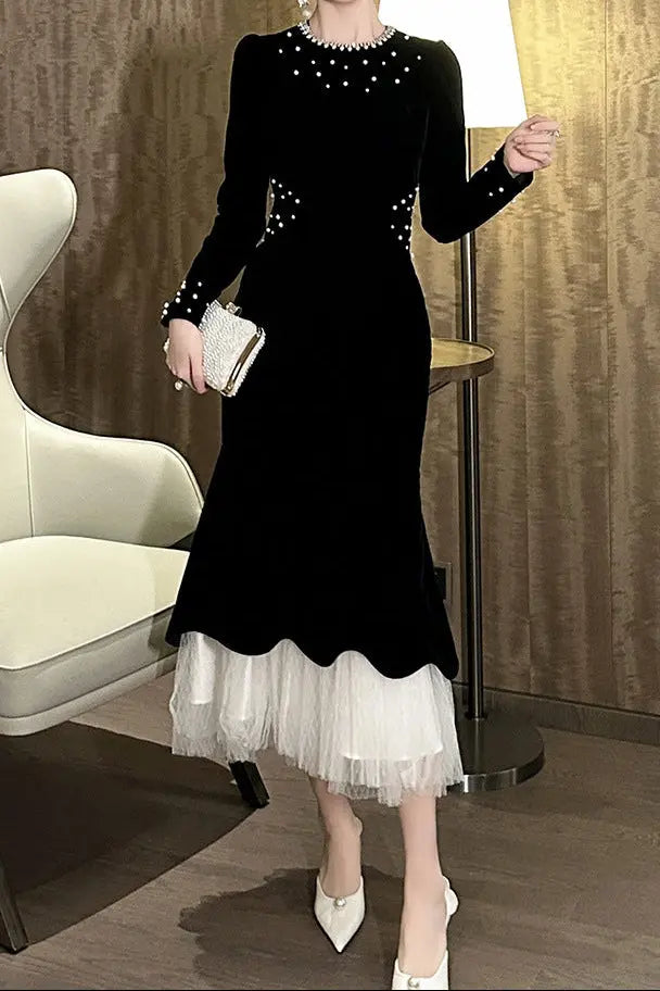Black Hem Maxi Dress