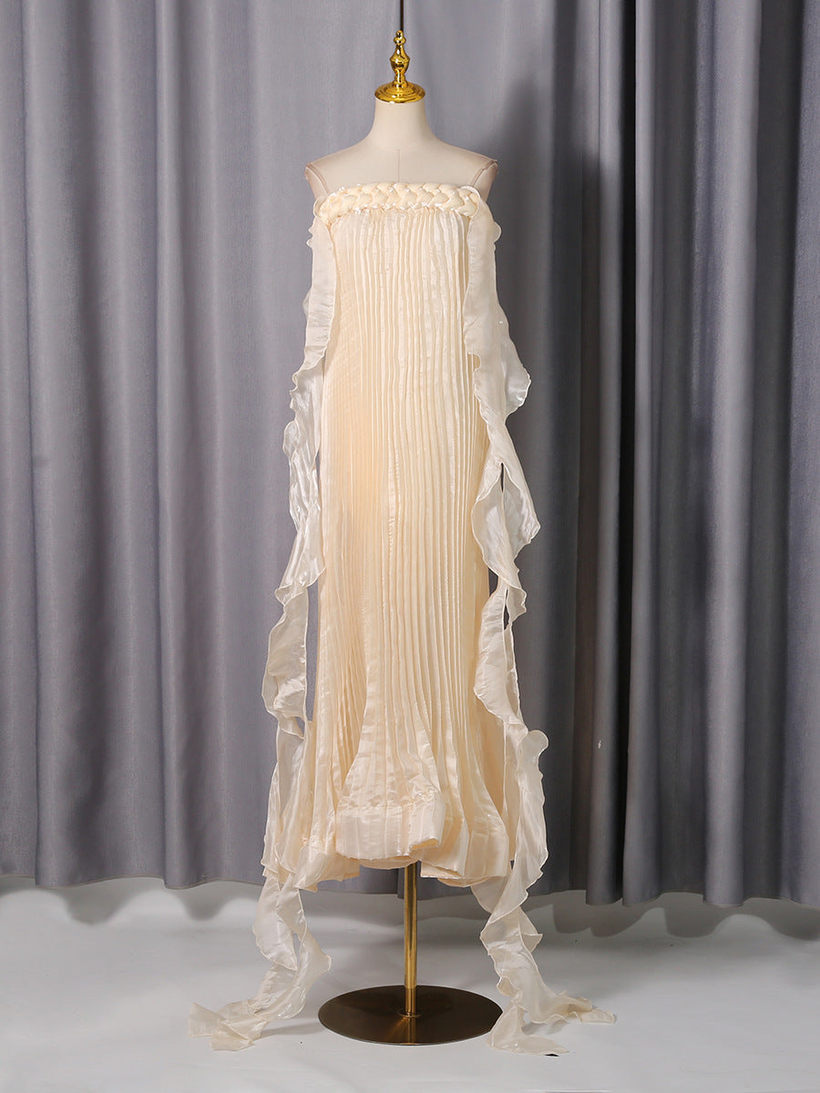 Off Shoulder Maxi Dress in Apricot