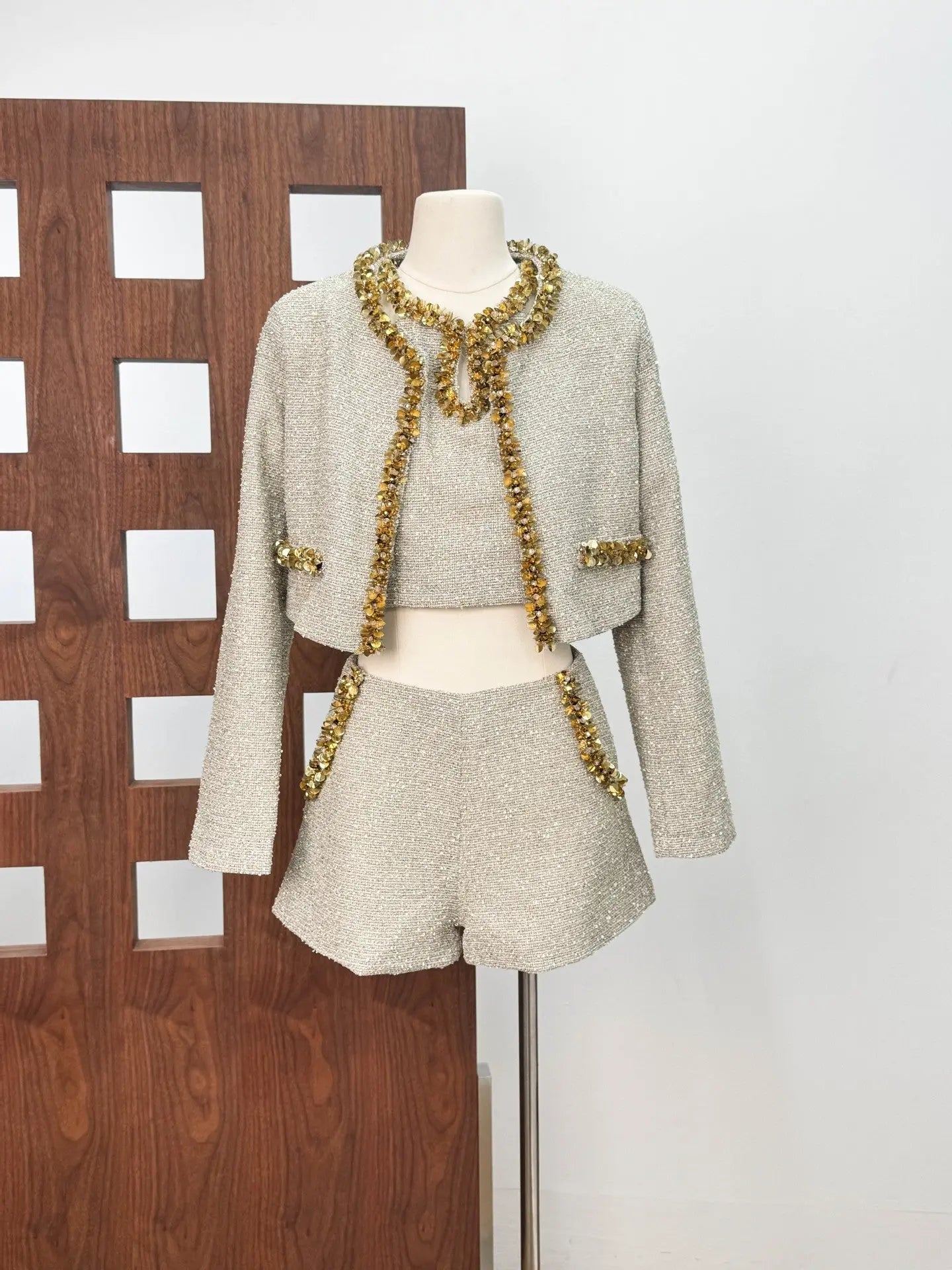 Sequin Jacket in Apricot