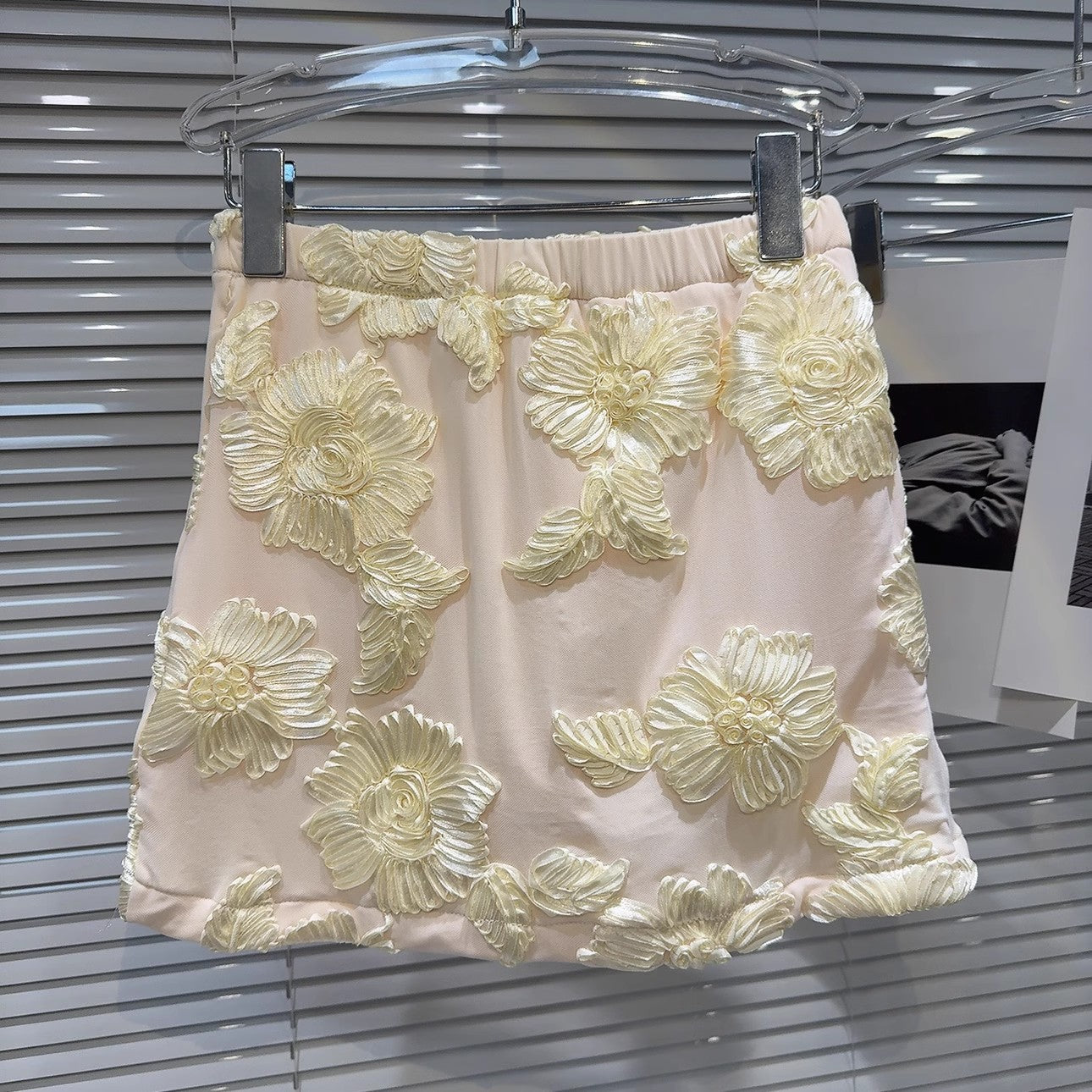 Embroidered Floral Backless T-shirt and Skirt Set