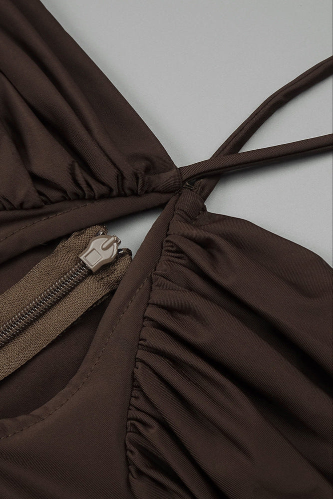 Strappy Maxi Dress in Brown
