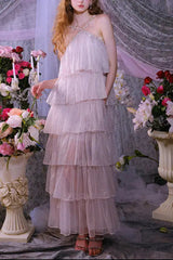Sleeveless Diamond Chain Cake evening Dress