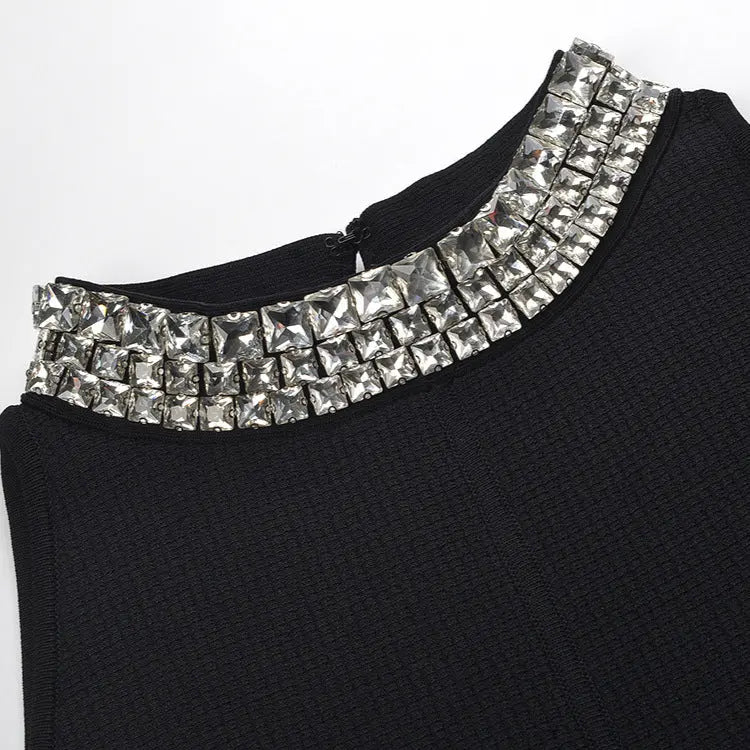 Collar Mini Dress in Black