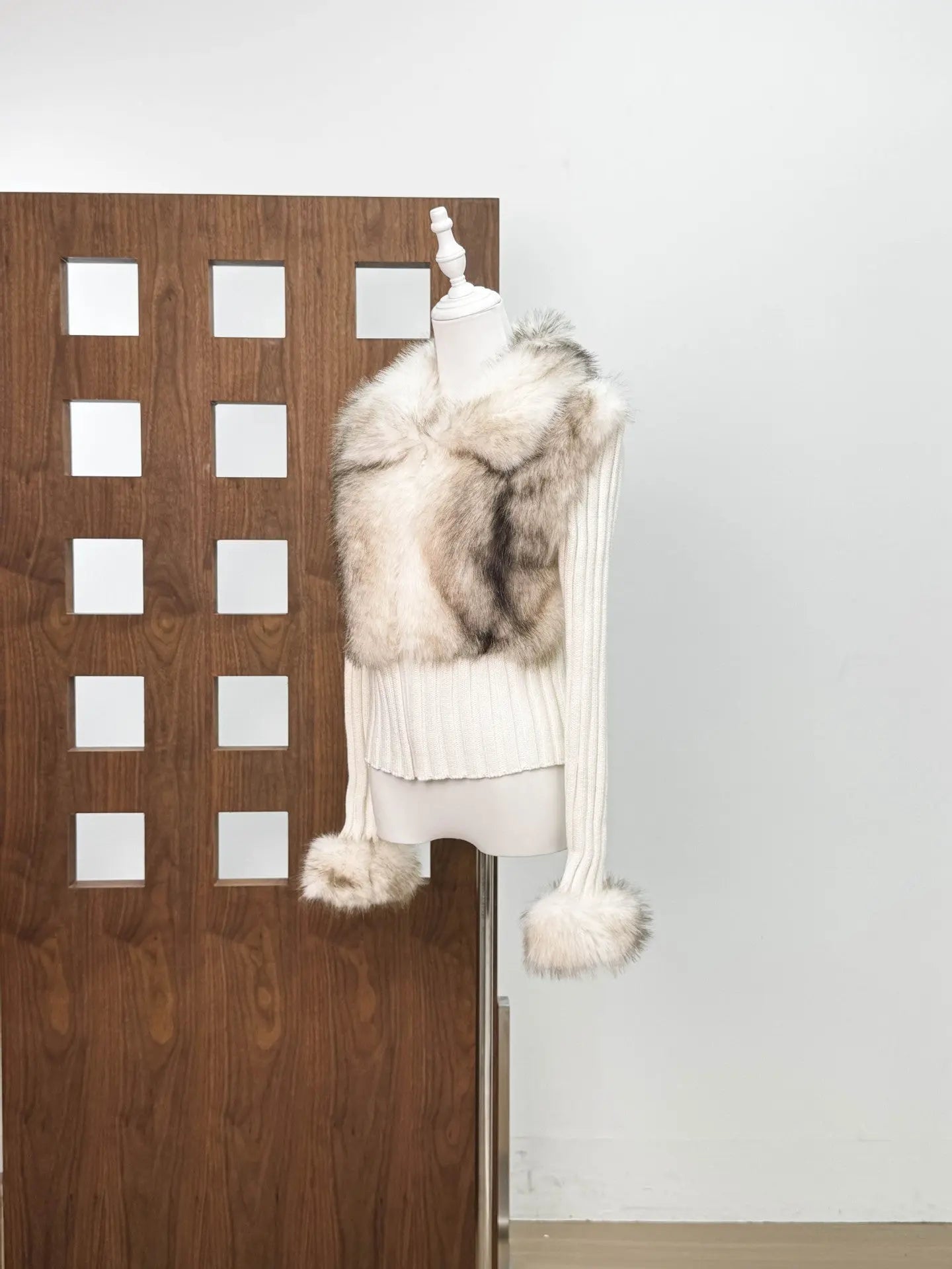 Faux Fur Knit Coat