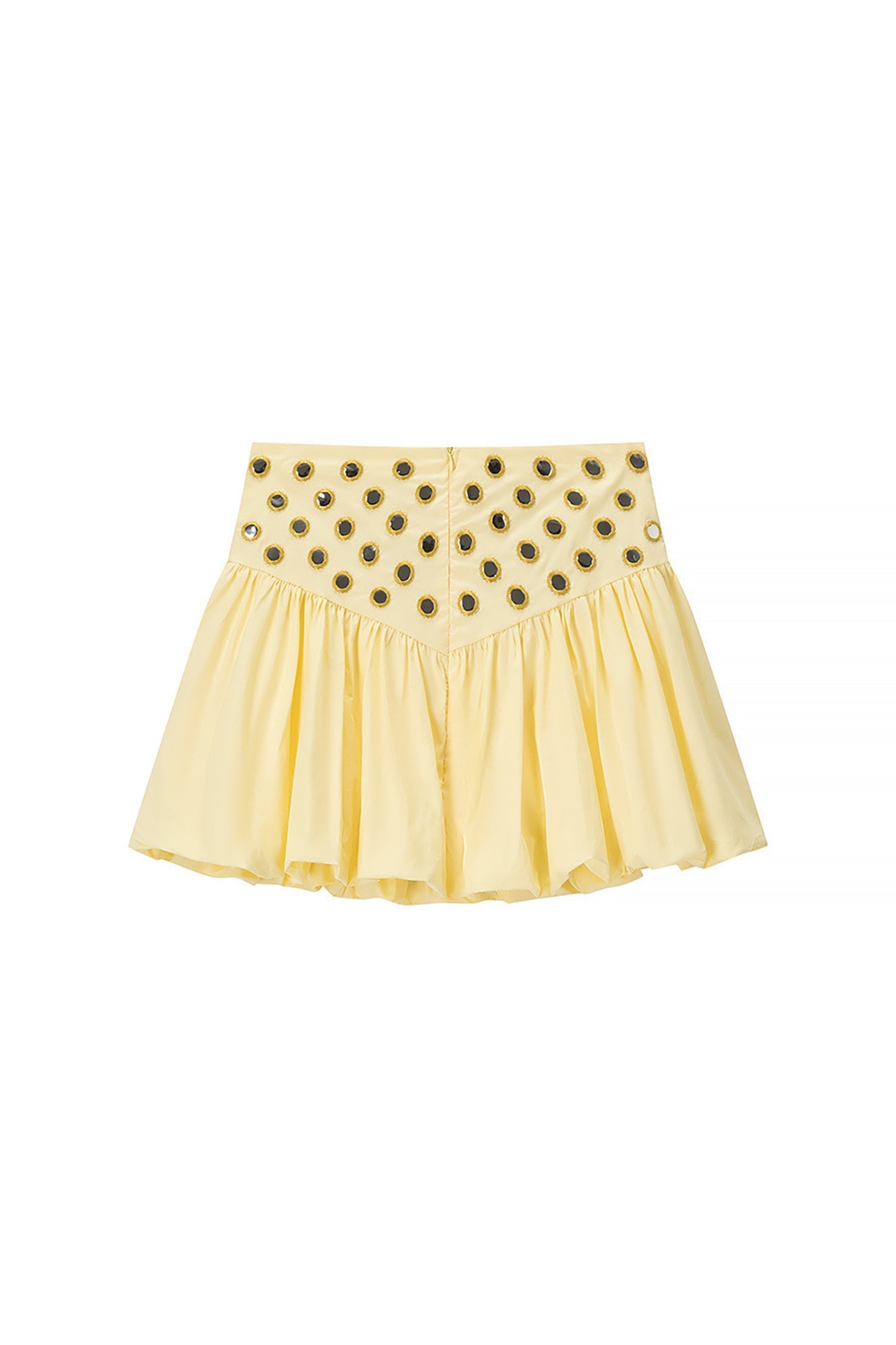 Mirror Embellished Crop Top & Bubble Skirt Set