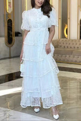 Lace Maxi Dress in White