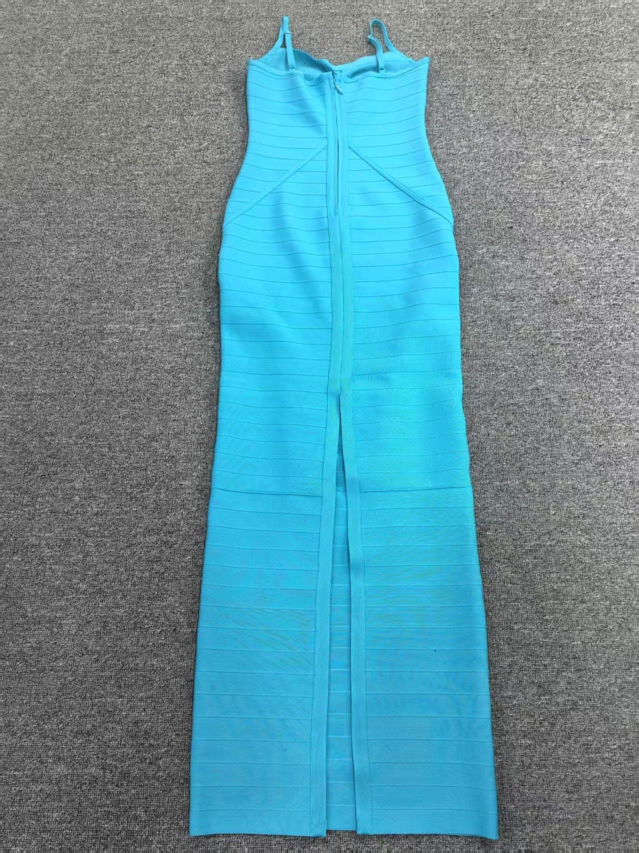 Hollow Bandage Maxi Dress in Blue