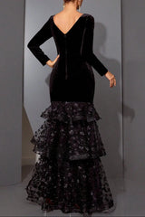 Black Flower Maxi Dress