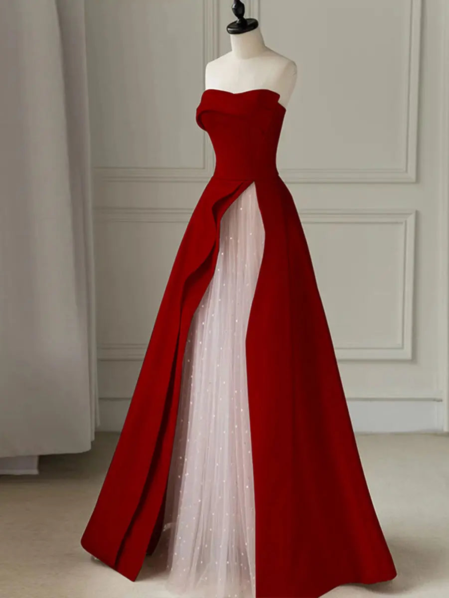 Aline Satin sleeveless Long Prom Dress