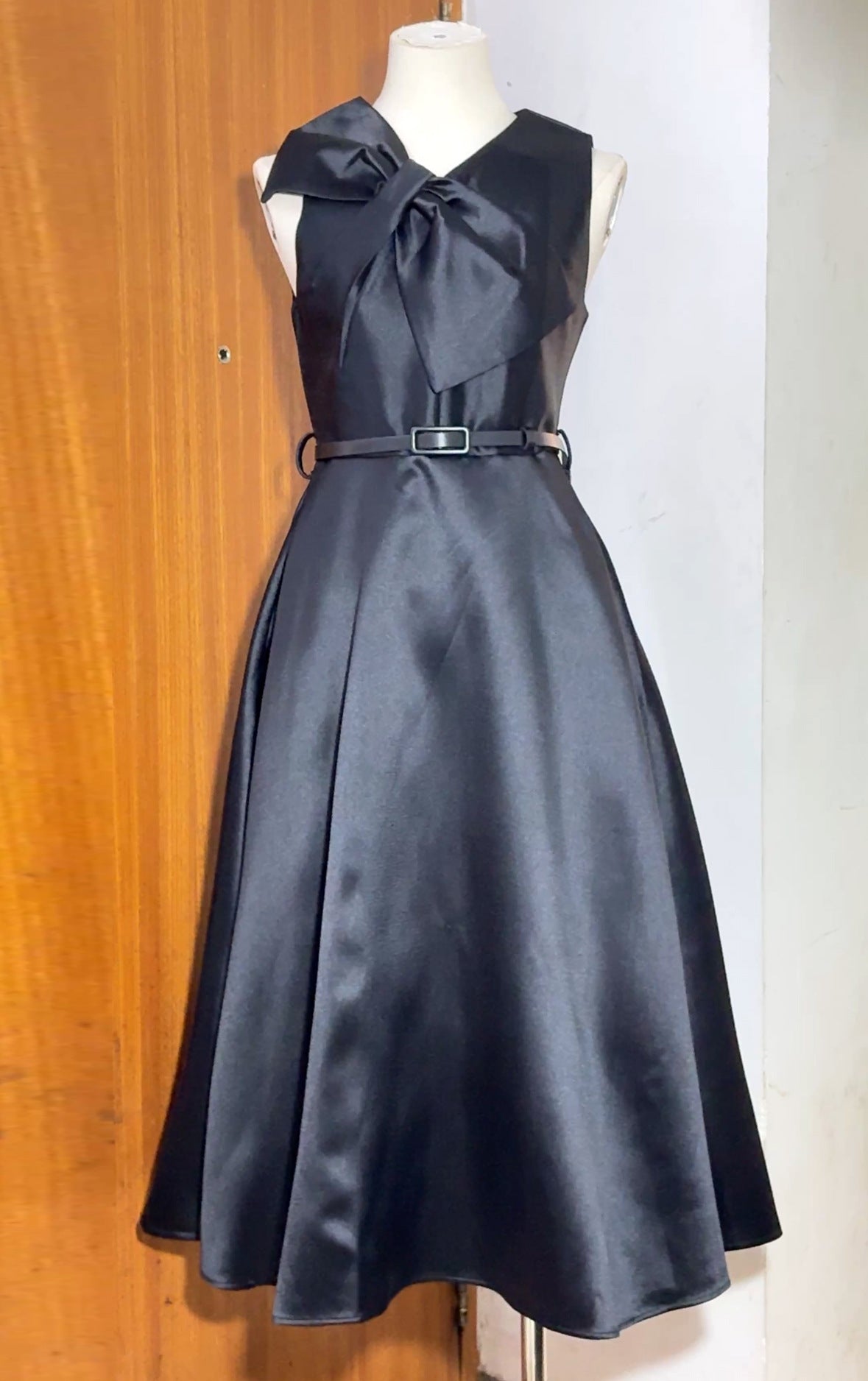A-line Midi Dress with Belt