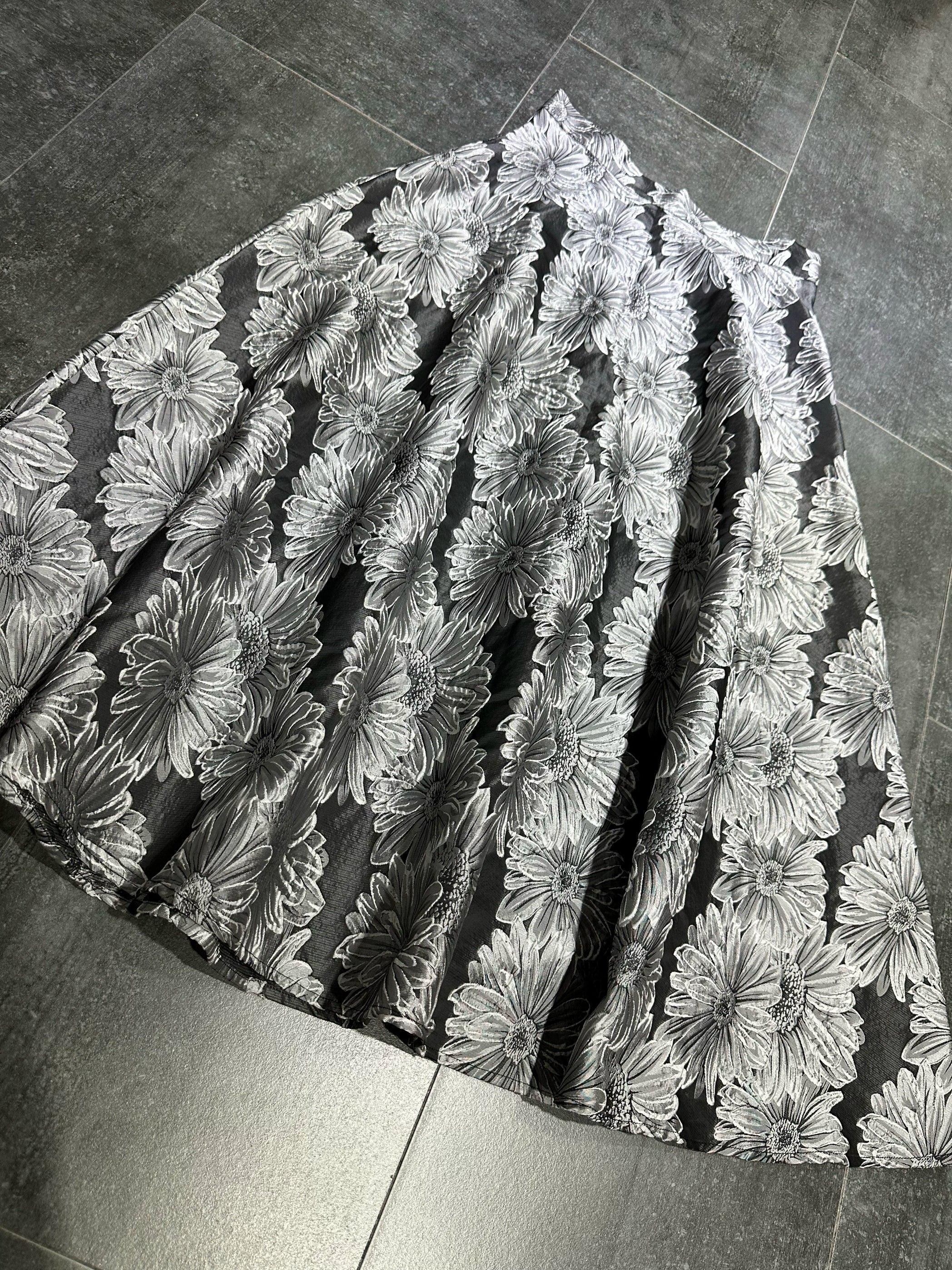 High Waist A-line Midi Skirt