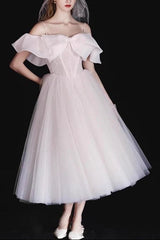 French-Style Ruffled One-Shoulder Midi Dress - White