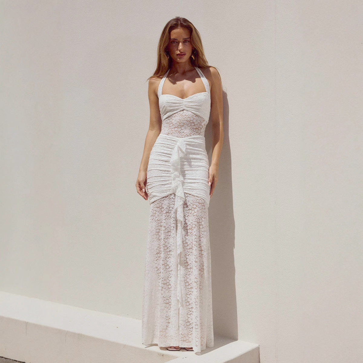 off-Shoulder Slimming Lace Dress