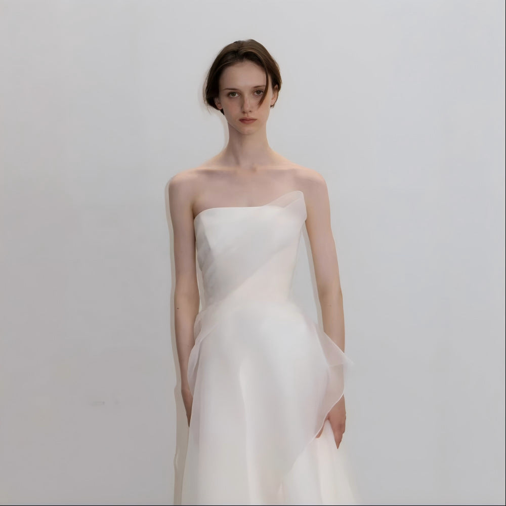 White French Lightweight High-End Slim Fit Simple Maxi Dress
