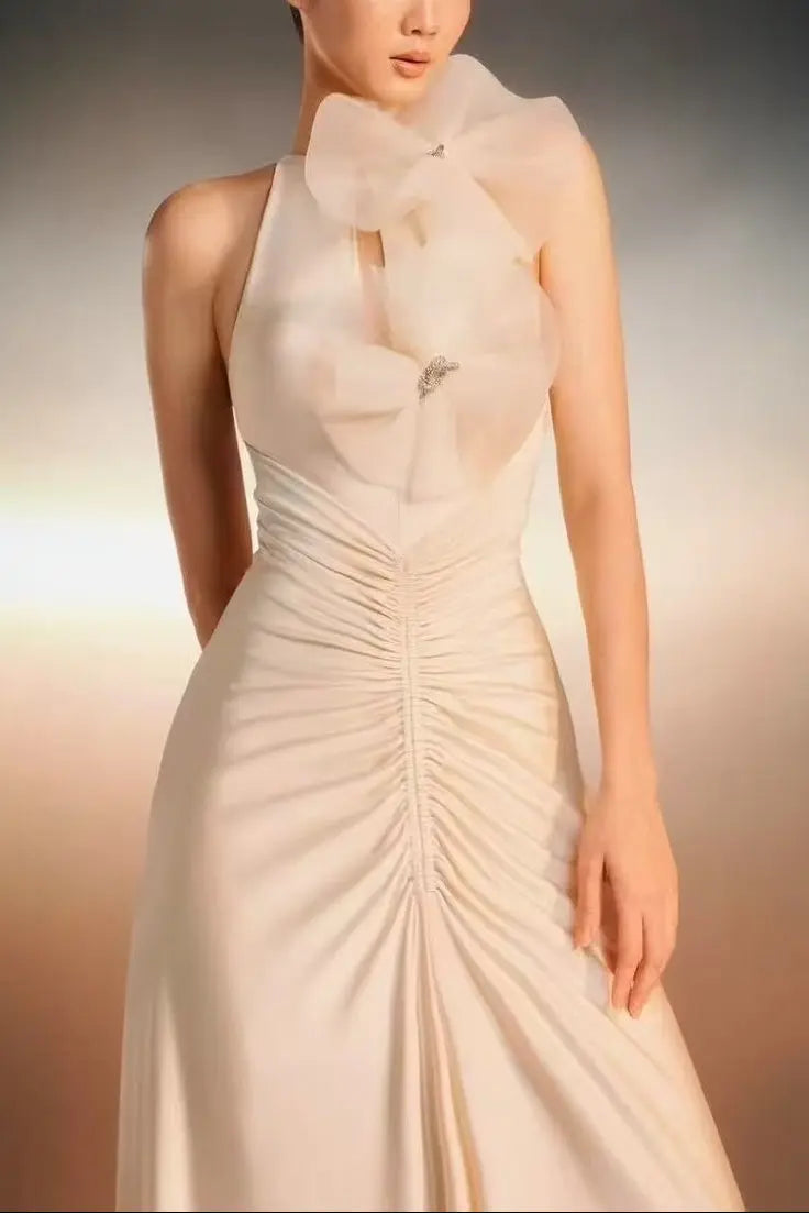 Flower Bodycon Maxi Dress in White
