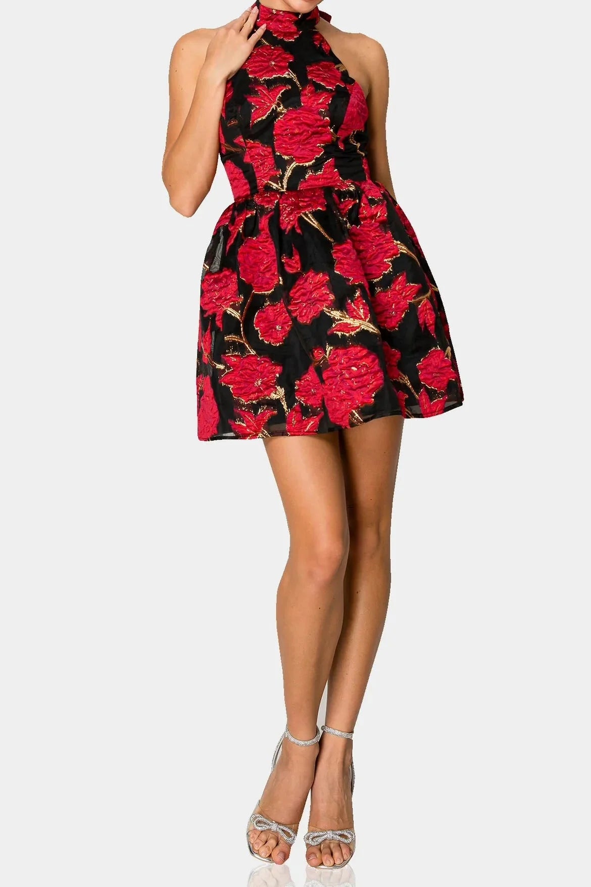 Halter Backless A-line Mini Dress