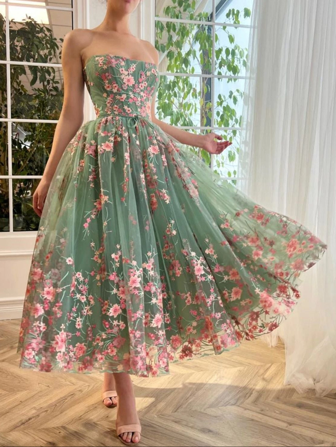 Floral Ballerina Midi Dress