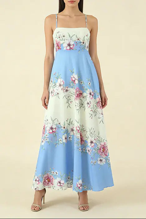 Floral Print Strap Midi Dress