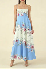 Floral Print Strap Midi Dress