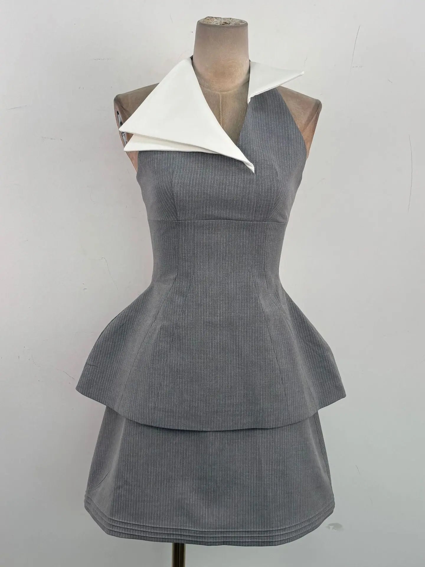Halter Layered PinMini Dress
