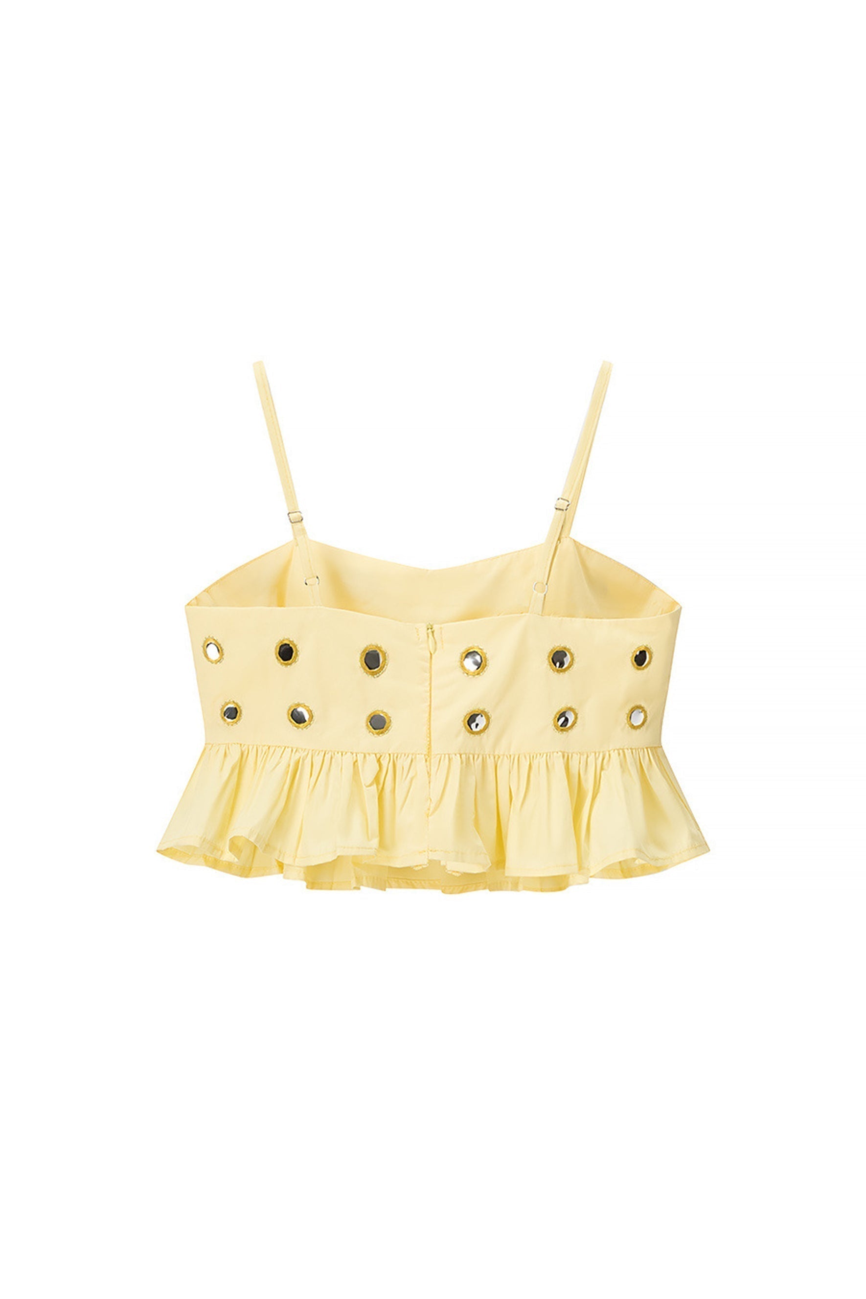 Mirror Embellished Crop Top & Bubble Skirt Set