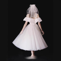 French-Style Ruffled One-Shoulder Midi Dress - White