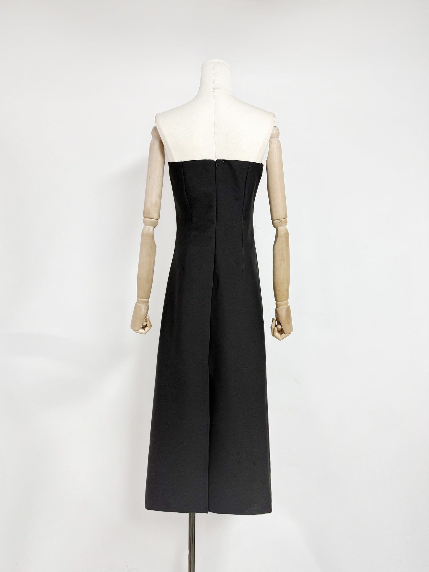 Floral Bustier Maxi Dress in Black