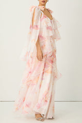 V-Neck Strap Maxi Dress - Pink