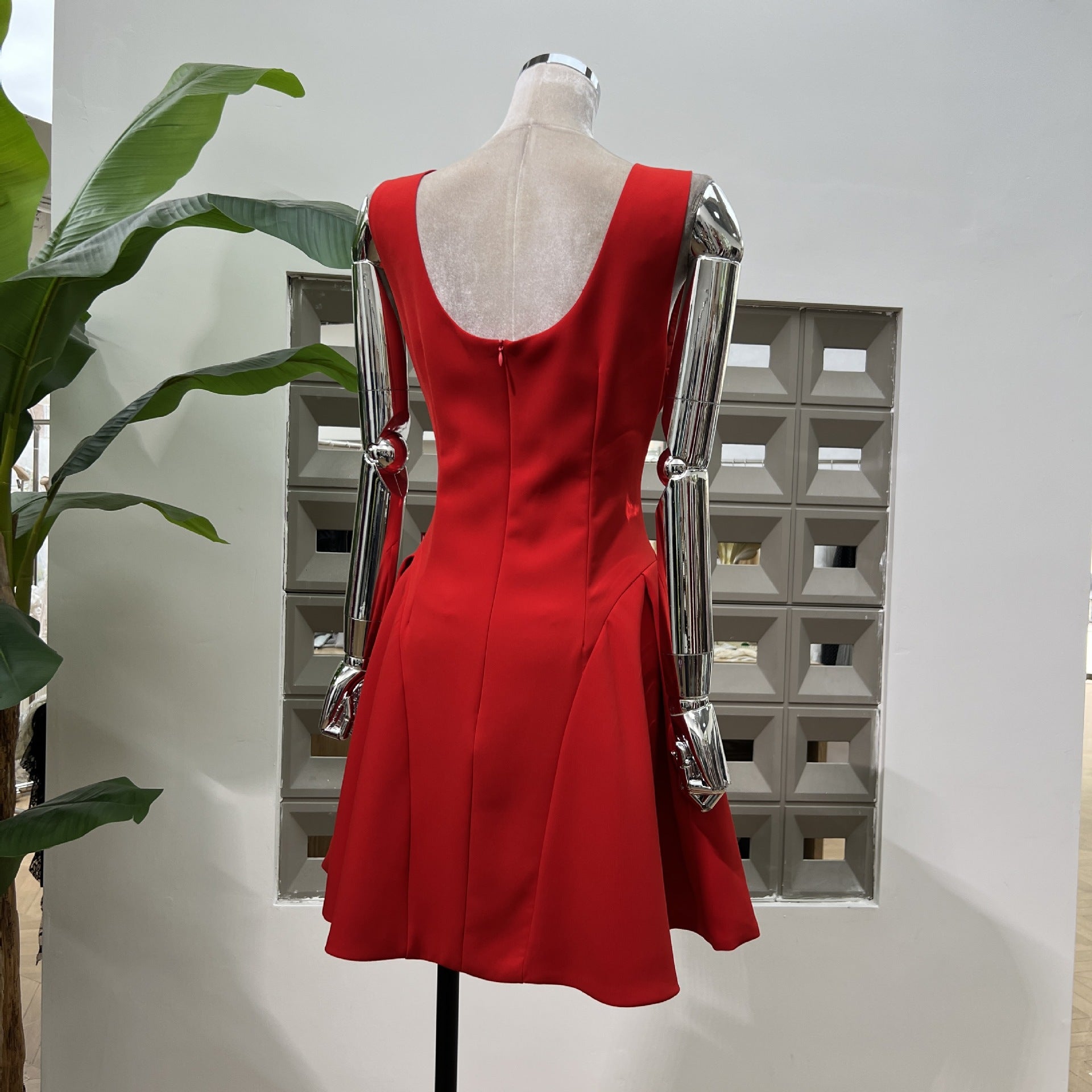 3D Flower Sleeveless Mini Dress