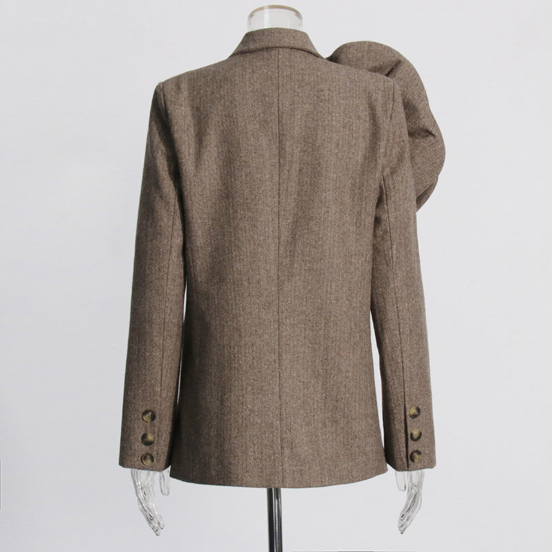 Flower Blazer - Brown