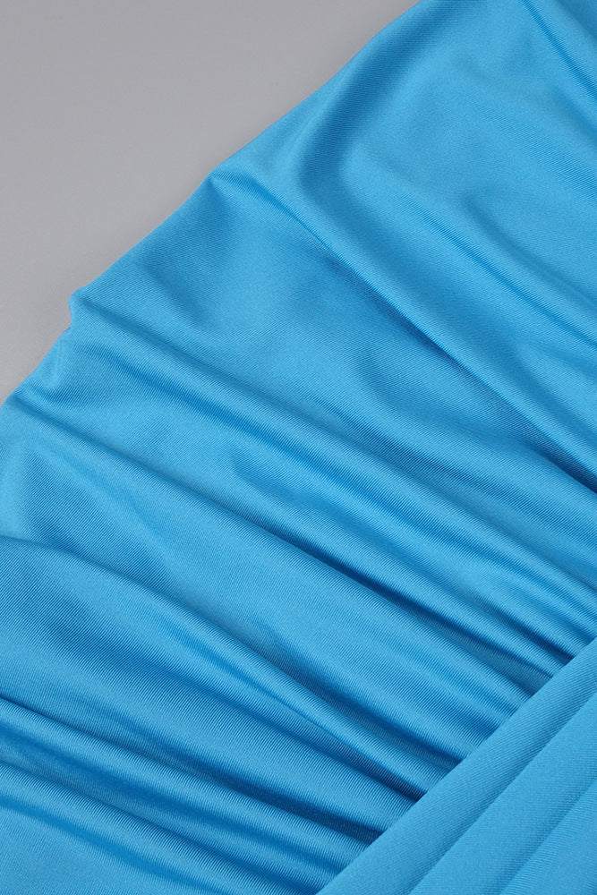 Drape Disconnect Tank Maxi Dress in Blue