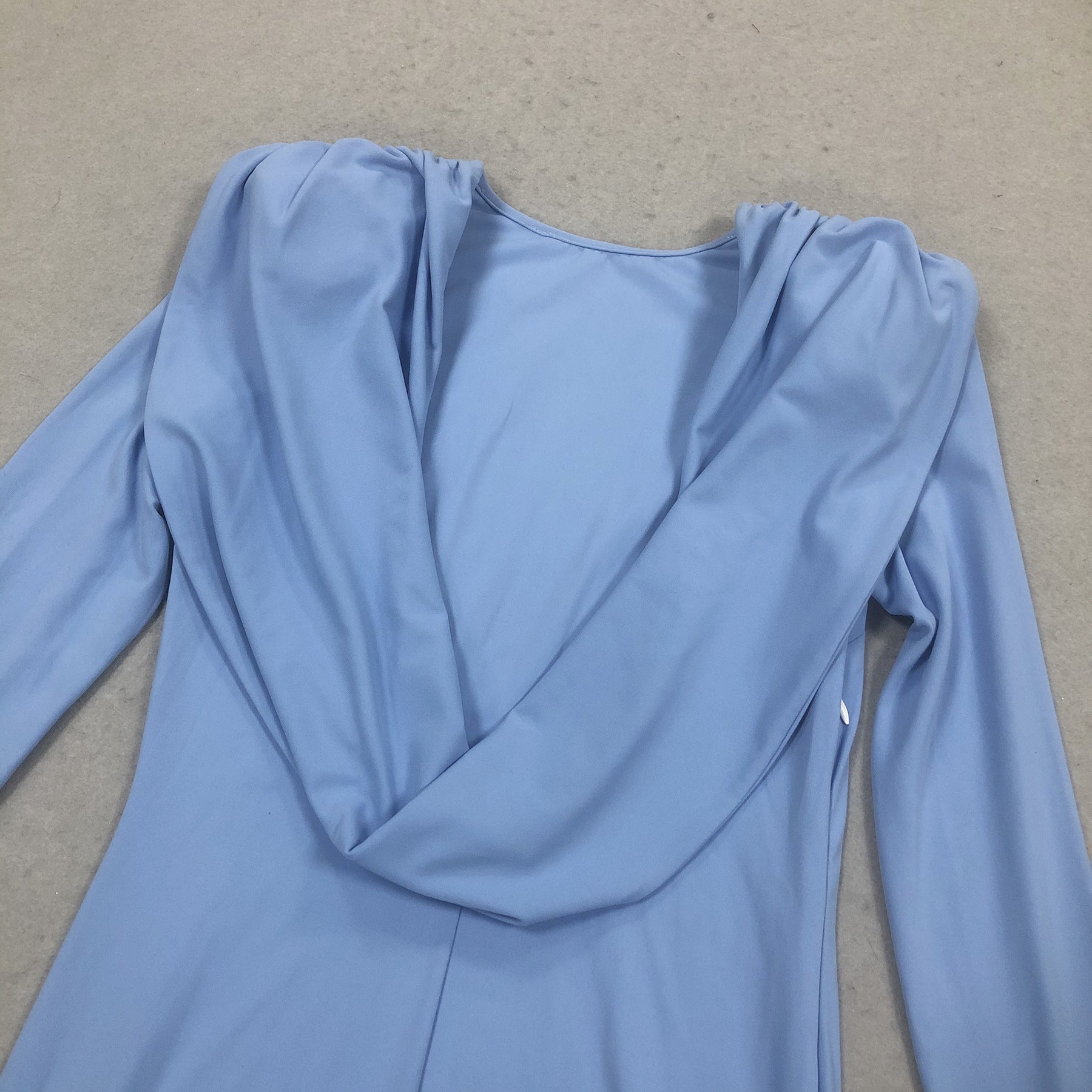 Knitted Long Sleeves Backless Bodycon Maxi Dress in Blue