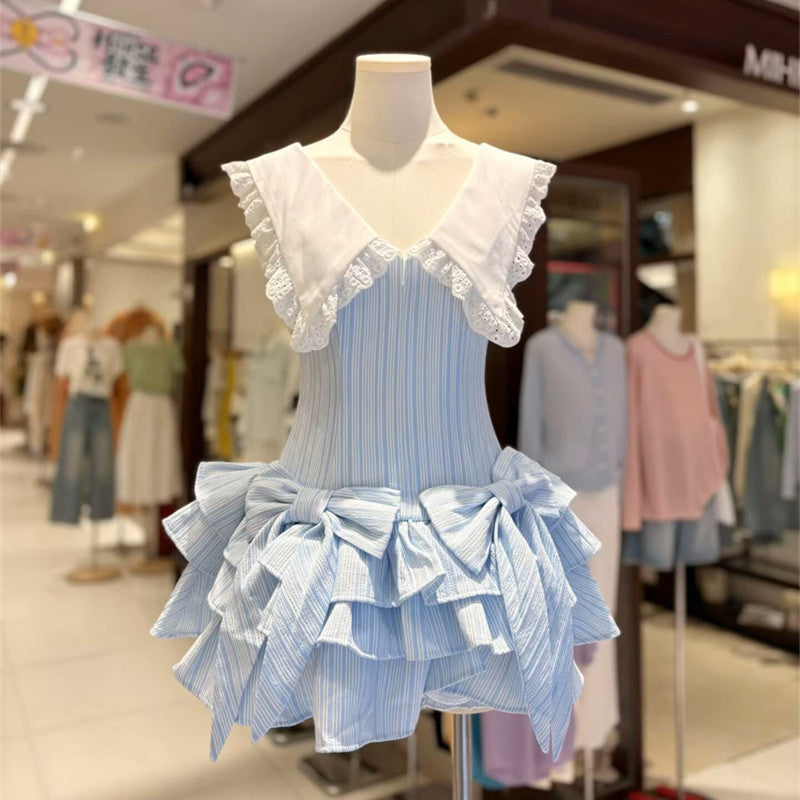 Puffy Mini Dress - Blue