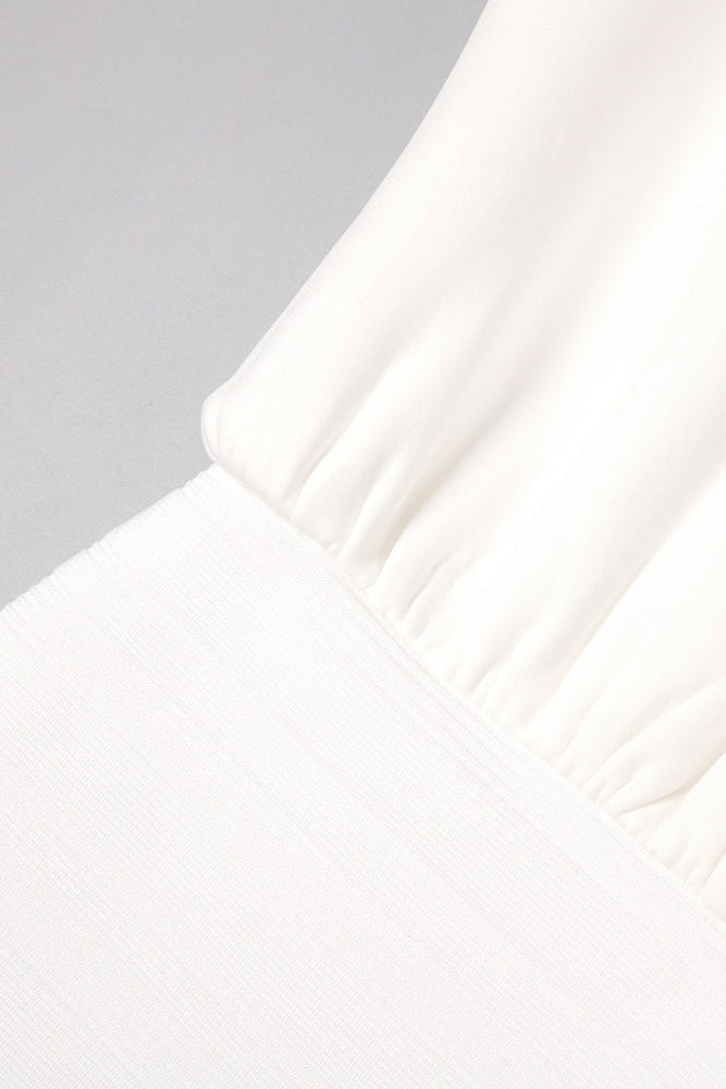 High Elastic Long Hip Maxi Dress in White